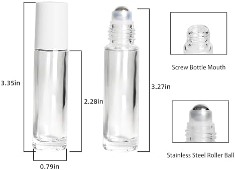 10ml Glass Essential Oil Roller Bottle, 24PCS Clear Essential Oil Roller Bottles with Stainless Steel Rollers - Refillable, Leak-Proof Design, Suitable for Travel and DIY Skincare Products. - Image 2