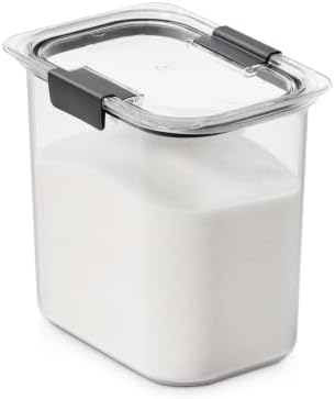 Brilliance 12-Cup Airtight Food Storage Container, Perfect for Pantry Staples, Clear/Grey