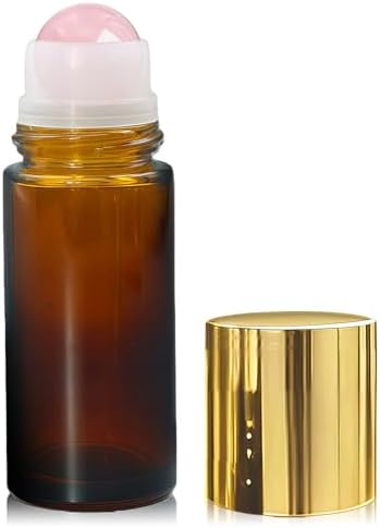1.7oz Refillable Rose Quartz Roller Bottles for Oils by Unknown
