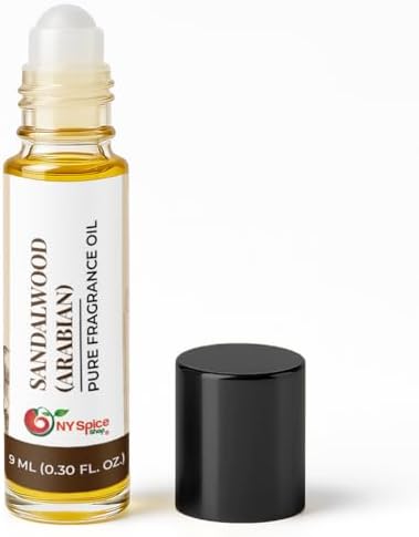 NY Spice Shop Arabian Sandalwood Fragrance – Pack of 1 Sandalwood Oil Perfume & Unisex Scent – Oriental Musk Aroma with Warm Wood Accord –Traditional Arabian by NYSpiceShop