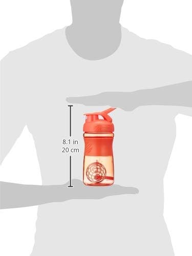 BlenderBottle SportMixer Tritan Grip Shaker Bottle, Coral/Coral, 20-Ounce - Image 4