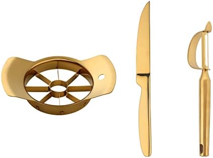 Durable Stainless Steel 3 Pieces Apple Cutter Set - Apple Cutter 8 Slices, Fruit Knife, Potato Apple Peeler Best Use For Fruits and Vegetables
