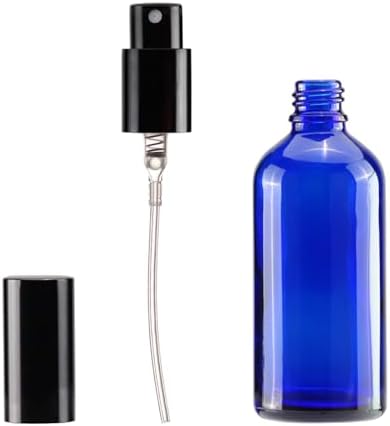 YIZHAO Blue Glass Spray Bottles 4oz, with Small Fine Mist Spray, Metal Cap, Refillable for Essential Oil,Travel,Cleaning,Perfume,Aromatherapy,Makeup – 9 Pcs - Image 4