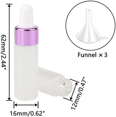 Kesell 50 Pack 5ml Frosted Glass Dropper Bottles for Essential Oils - Image 3