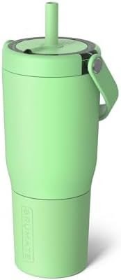 BrüMate Resa 25oz 100% Leakproof Travel Tumbler with Handle & Straw | Flexible SoftSip Straw | Silicone Sleeve for Durability | Stainless Steel | Cup Holder & Travel Friendly Water Bottle | (Kiwi) by Br%C3%BCMate