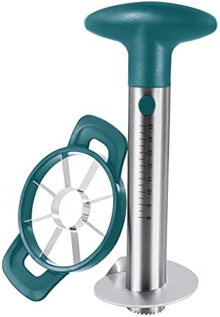 Newness Pineapple Corer and Slicer Tool, Robust Pineapple Core Remover with Upgraded Cutter & Reinforced Thicker Blade, Stainless Steel Kitchen Fruit Gadget for Diced Pineapple Rings (Green)