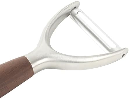 Sur La Table Kitchen Essential Stainless Steel Vegetable Y Peeler W/Walnut Wood Handle