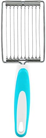 Luncheon Meat Cutter, Cheese & Potato Slicer, Stainless Cutter with Handle for Egg Ham Fruit Tomato, Cutting Evenly Thick, Food Cutting Tool for Kitchen (Blue) by ASHATA