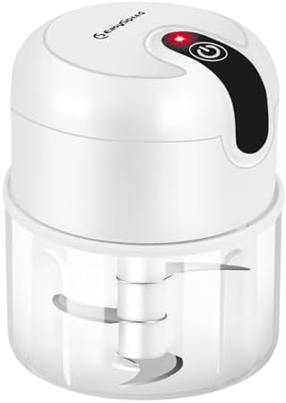 Electric Garlic Chopper, 250ml Mini Food Processor, USB Rechargeable Garlic Mincer, Wireless Small Food Chopper for Onion, Veggie, Ginger, Chili, Fruit, Meat