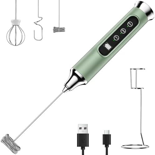 YUSWKO Milk Frother Wand for Coffee with Stand, Coffee Frother Handheld by YUSWKO