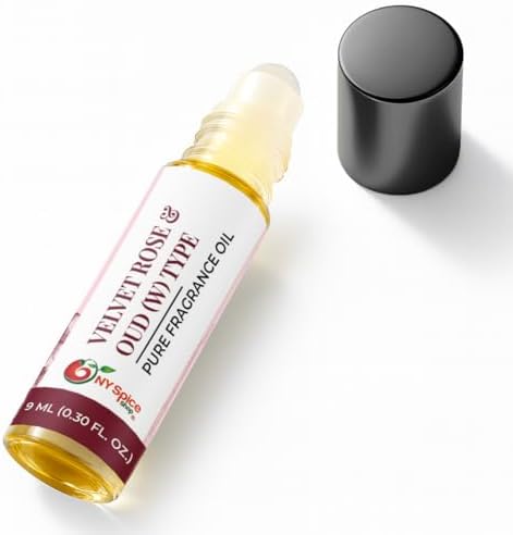 NY Spice Shop Velvet Rose & Oud W Type Musk Fragrance – Pack of 5 Velvet Roses Musk & Unisex Musky Scent – Rich Floral Aroma with Warm Wood Accord – Traditional Arabian Scent for Rose Lovers - Image 2
