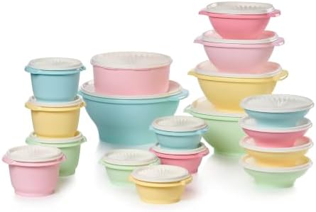 Heritage 36-Piece Vintage Pastel Set (18 Containers + 18 Lids)