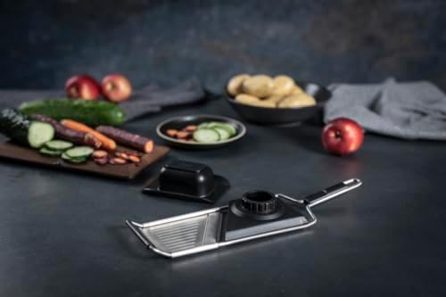 Kuhn Rikon Essential Mandoline Slicer – Adjustable Stainless Steel Blade for Vegetables & Fruit – Non-Slip Base, Safety Hand Guard Included - Image 4