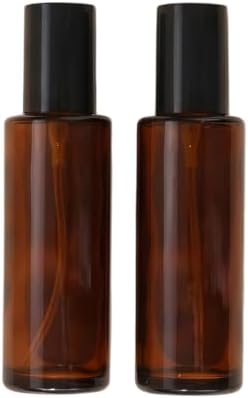2 PCS 80/2.7oz Amber Glass Travel Bottles with Black Pump, Leakproof Lotion Dispenser for Essential Oil, Cream, Shampoo, Body Wash & Travel Toiletries by Unknown
