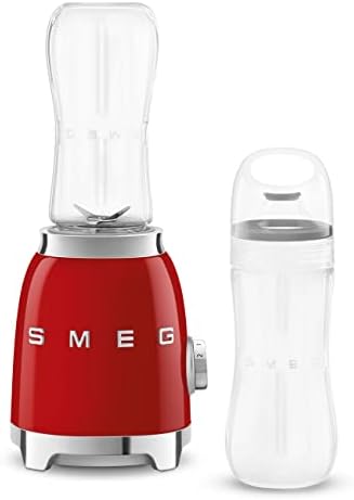 SMEG 50's Retro Style Personal Blender with Backlit Knob and Two 600 ML BPA Free bottles PBF01RDUS Red by Unknown