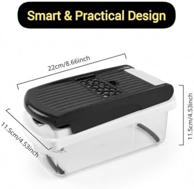 15-in-1 Vegetable Chopper and Mandoline Slicer with Container, Multifunction Food Chopper, Onion Cutter, Veggie Dicer, Fruit Slicer, Kitchen Gadget with Stainless Steel Blades, Black - Image 4