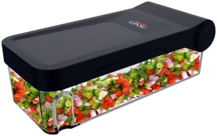 GINSU Plastic Pro Multifunctional Vegetable Chopper & Slicer – 11"x6"x4" Food Dicer, Cutter & Mandoline with 8 Interchangeable Blades for Chopping, Slicing, Dicing & Grating by GINSU