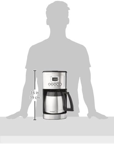 12-Cup Coffee Maker, Programmable PerfecTemp Thermal Carafe Coffee Machine with 1-4 Cup Setting, Brew Strength Control and Brew Pause, Stainless Steel, DCC-3400NAS, Silver