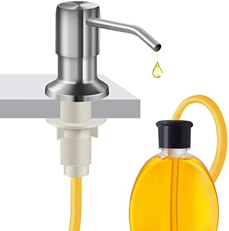 Soap Dispenser for Kitchen Sink and Extension Tube Kit, Stainless Steel SoapDispenser with 47 Inches Tube Connects Directly to Soap Bottle, Hand and Dish Soap Dispenser Pump （Brushed Nickel）