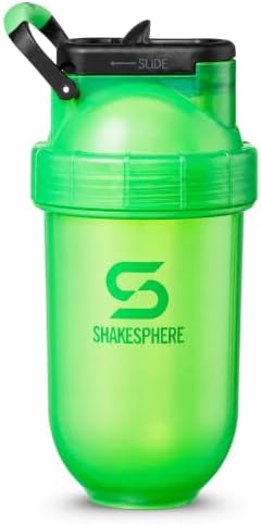 SHAKESPHERE Protein Shaker Bottle with Straw 13.5oz BPA-Free Tritan, Green by SHAKESPHERE