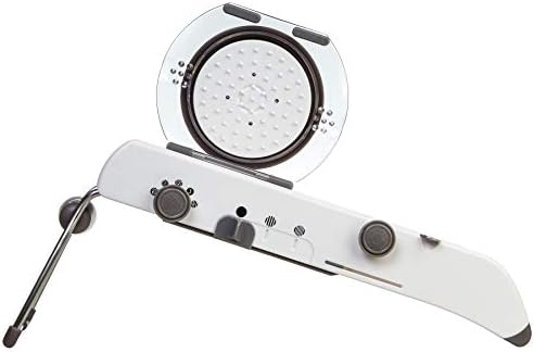 Professional Mandoline - Versatile Slicer with Adjustable Straight, Waffle, and Julienne Blades, Extra-Wide Stainless Steel Deck, Safety Hand Guard, Non-Skid Feet, and Space-Saving Design