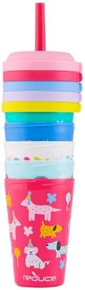 GoGo's Kids 5-Pack 12oz Tumbler Cups with Lids & Spill-Proof Straws
