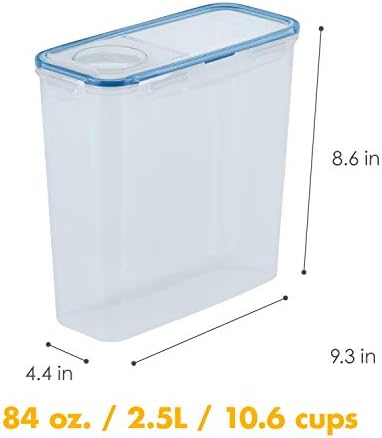 LOCK & LOCK Easy Essentials Food Storage with Flip Lid/Airtight container, BPA Free, 14.3-Cup, Clear