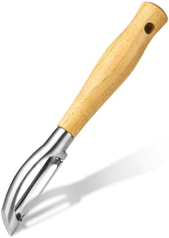 Potato Peeler Stainless Steel Vegetable Peeler,Wooden Handle Peeler