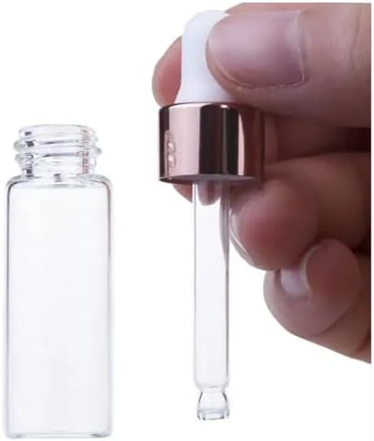 Eye Dropper Bottle Rose for Essential Oils, 4pcs of 1-5ml Glass with Eye Droppers, Leak Proof Travel - Image 3