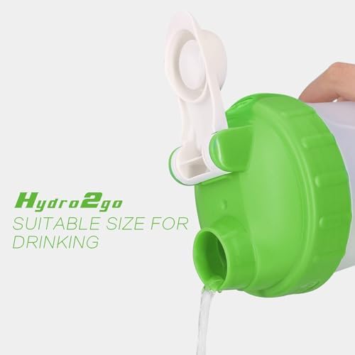 Hydro2Go 16oz Protein Shaker Bottle with Shaker Ball and 2 Storage Jars | BPA-Free Plastic Cup with Clear Measurement Scale | Perfect for Protein Mixes and Pills | Portable Pre-Workout Drink Cup（Green - Image 5