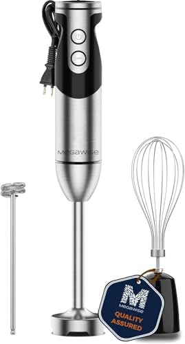 High-Power Hand Blender – 400W Max Power with Versatile 3-in-1 Attachments (Blending Shaft, Whisk, Chopper); Ergonomic Design with Adjustable Speed Control; Easy to Clean and Maintain (Black)