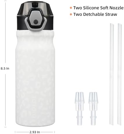 BJPKPK 18 oz Water Bottle with Straw & Handle, Insulated Stainless Flask - Image 4