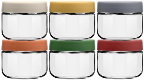 8 oz Small Glass Containers with Lids, Food Storage Jars, 6pk