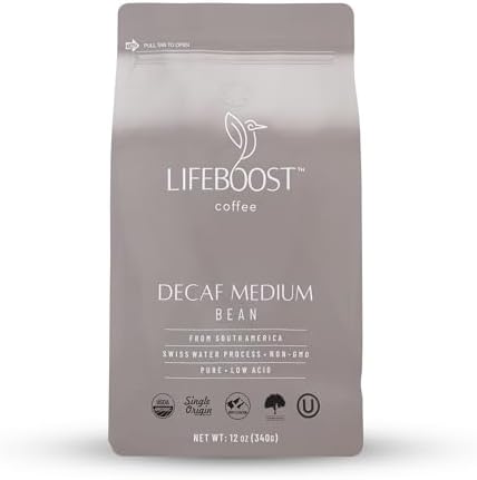 Decaf Coffee Beans, Swiss Water Process Low Acid Organic, 12oz