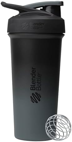 BlenderBottle Sport Sleek Stainless Steel Shaker Bottle 25 oz Black by BlenderBottle