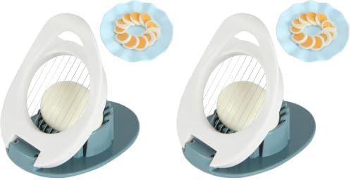 Egg Slicer & Dicer for Hard Boiled Eggs - Heavy Duty Cutter Dicer with Stainless Steel Wire, Cuts Strawberries, Kiwis & Soft Fruits Effortlessly - Easy-Clean Kitchen (Pack of 2) by Unknown