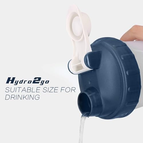Hydro2Go 16oz Protein Shaker Bottle with Shaker Ball and 2 Storage Jars | BPA-Free Plastic Cup with Clear Measurement Scale | Perfect for Protein Mixes and Pills | Portable Pre-Workout Drink Cup（Navy） - Image 6