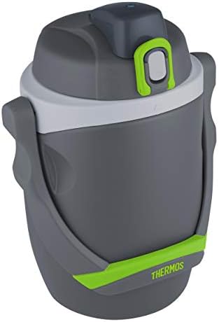64 oz Hydration Bottle with Flip‑Up Spout, Foam Insulation, Carry Handle & Locking Lid, Half‑Gallon Water Jug for Sports, Workouts & Outdoor Use, Charcoal