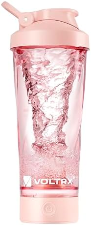 VOLTRX VortexBoost Electric Shaker Bottle, USB C Rechargeable Protein Shake Mixer, Shaker Cups for Protein Shakes and Meal Replacement Shakes, BPA-Free, Made with Tritan, Pink by VOLTRX