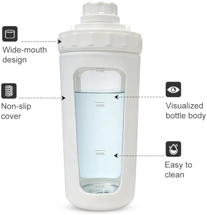 BYLWORKOUT 26 oz Glass Shaker Bottle with Silicone Sleeve and Mixing Ball - Image 5