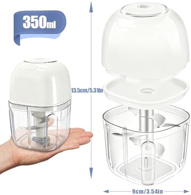 Electric Garlic Chopper, Mini Food Processor Veggie Grinder 350ML