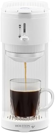 Holstein Housewares 2-in-1 Single Serve Coffee Maker, Dual Brew, Compatible with K-Cup Pods & Ground Coffee, Reusable Filter Included, Compact Drip Coffee Machine, 14oz Tank, Fits Most Cups - White by HolsteinHousewares