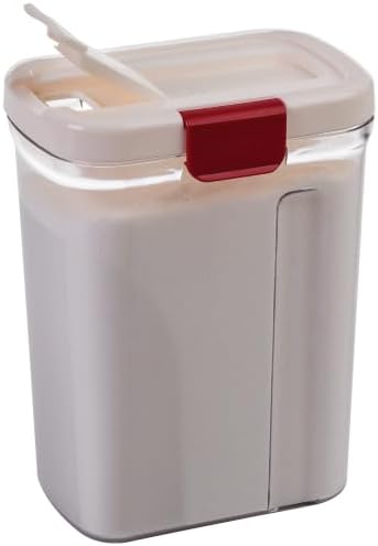 PrepSolutions Sugar Keeper – Airtight Storage Container for Keeping Sugar Fresh, BPA-Free, 4 lb Capacity, Easy Pour Design, White/red
