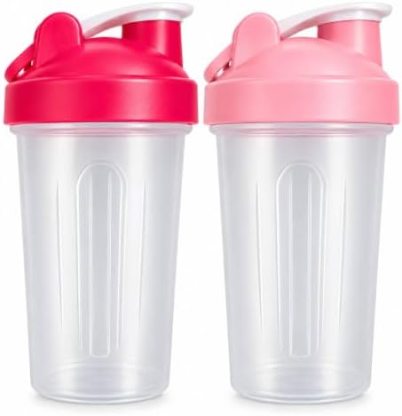 for Protein Powder Mix-BPA free,Leak Proof,Stainless Steel Whisk Ball,Wide Mouth (Pink/Rose Pink, 16OZ-400ML) by Unknown