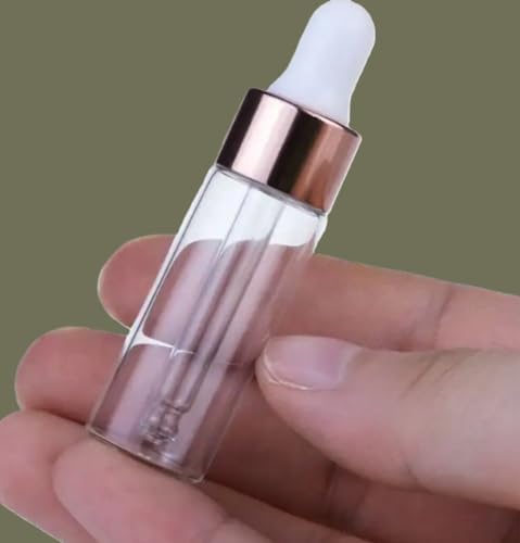 Eye Dropper Bottle Rose for Essential Oils, 4pcs of 1-5ml Glass with Eye Droppers, Leak Proof Travel - Image 2