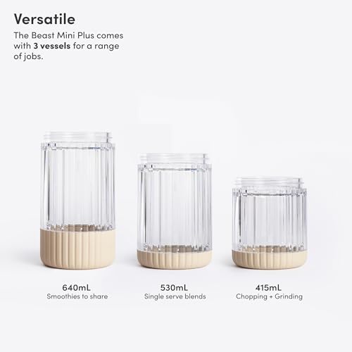 Beast Mini Blender Plus, Countertop Blender, Sand, 600W - Image 3