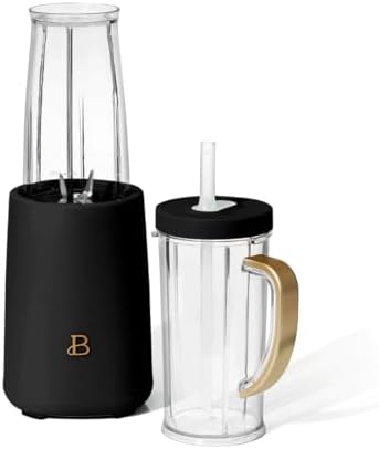 Personal Blender 12-Piece Set, 240W Motor, Emulsifying Stainless Steel Blade System, 16oz Travel Cup with Straw, BPA-Free Dishwasher Safe Jars (Black Sesame) - Image 5