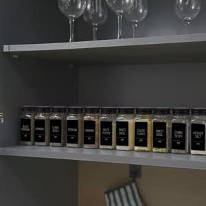 66 Pack Glass Spice Jars with Labels, 4oz Spice Containers