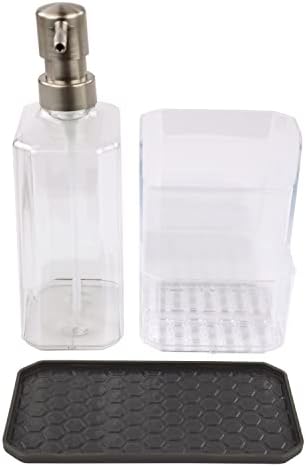 Spectrum Hexa Kitchen Sink Soap Dispenser with Sponge and Brush Holder