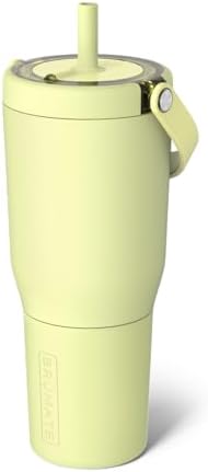 BrüMate Resa 35oz 100% Leakproof Travel Tumbler w/Handle & Straw | Flexible SoftSip Straw | Silicone Sleeve for Durability | Stainless Steel | Cup Holder & Travel Friendly Water Bottle (Prickly Pear) by Br%C3%BCMate